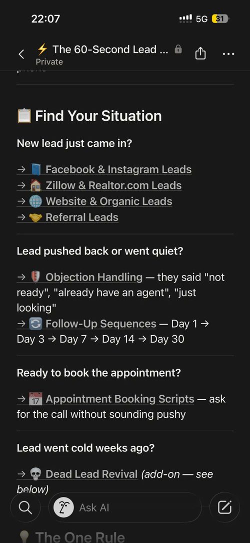 Find Your Situation — script navigation