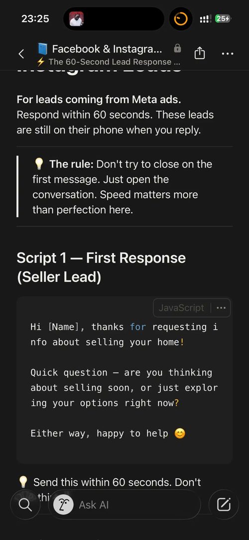 Script 1 — First Response example